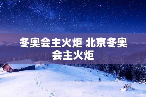 冬奥会主火炬 北京冬奥会主火炬