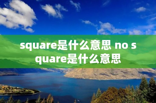 square是什么意思 no square是什么意思 square是什么意思 no square是什么意思