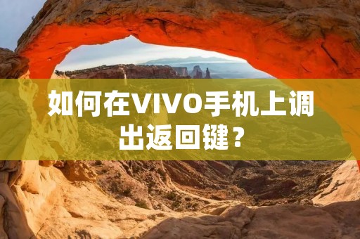 如何在VIVO手机上调出返回键?