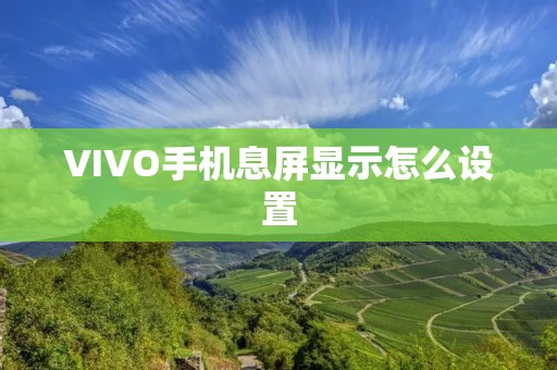 VIVO手机息屏显示怎么设置