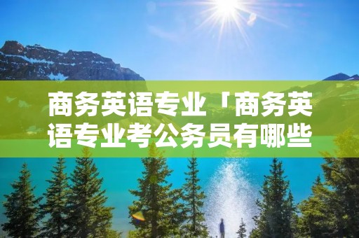 商务英语专业「商务英语专业考公务员有哪些岗位」