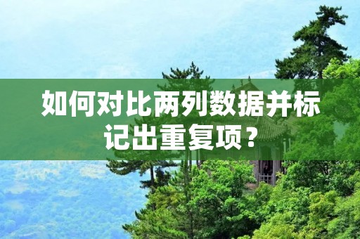如何对比两列数据并标记出重复项?