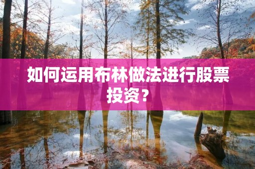 如何运用布林做法进行股票投资？