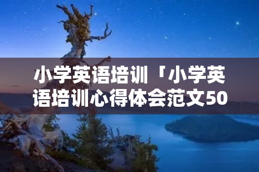 小学英语培训「小学英语培训心得体会范文500字」