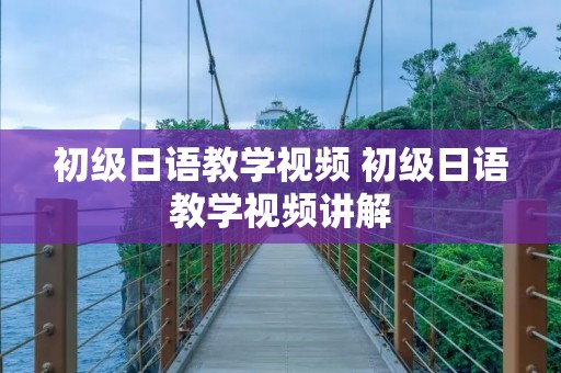 初级日语教学视频 初级日语教学视频讲解