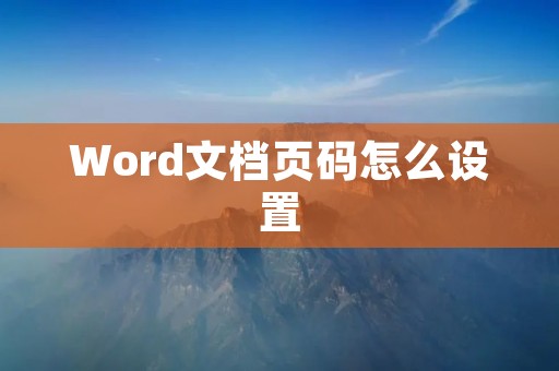 Word文档页码怎么设置