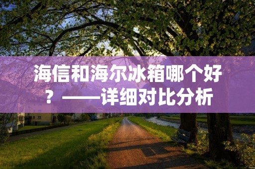 海信和海尔冰箱哪个好?——详细对比分析 海信和海尔冰箱哪个好?——详细对比分析