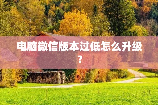 电脑微信版本过低怎么升级?