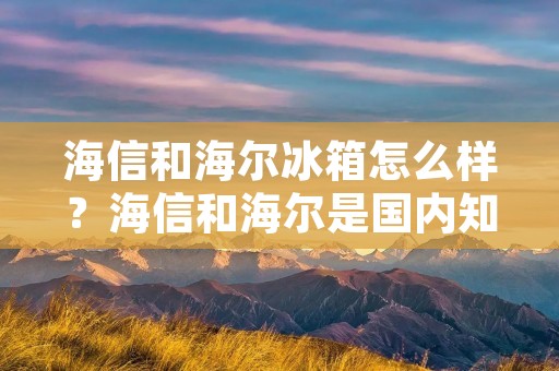 海信和海尔冰箱怎么样?海信和海尔是国内知名的家电品牌,其冰箱产品备受消费者关注。那么,海信和海尔冰箱怎么样呢?本文从外观、性能、价格等方面进行详细比较,为您解答海信和海尔冰箱的优缺点,帮助您选择适合自己的冰箱。 海信和海尔冰箱怎么样?海信和海尔是国内知名的家电品牌,其冰箱产品备受消费者关注。那么,海信和海尔冰箱怎么样呢?本文从外观、性能、价格等方面进行详细比较,为您解答海信和海尔冰箱的优缺点,帮助您选择适合自己的冰箱。