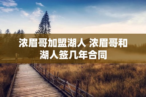 浓眉哥加盟湖人 浓眉哥和湖人签几年合同 浓眉哥加盟湖人 浓眉哥和湖人签几年合同
