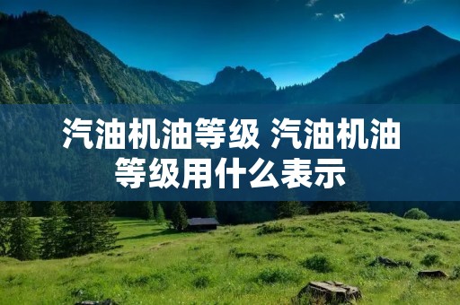 汽油机油等级 汽油机油等级用什么表示 汽油机油等级 汽油机油等级用什么表示