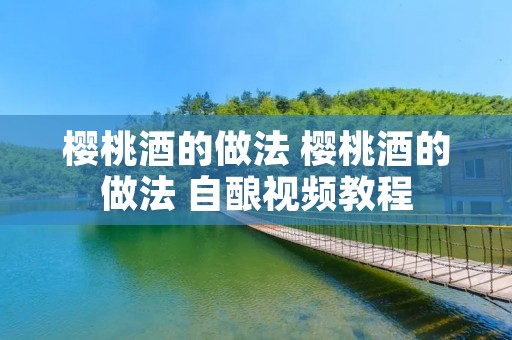 樱桃酒的做法 樱桃酒的做法 自酿视频教程