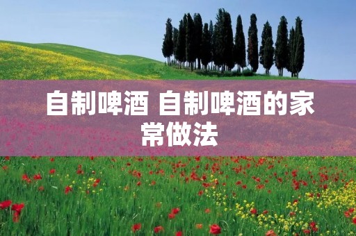 自制啤酒 自制啤酒的家常做法 自制啤酒 自制啤酒的家常做法