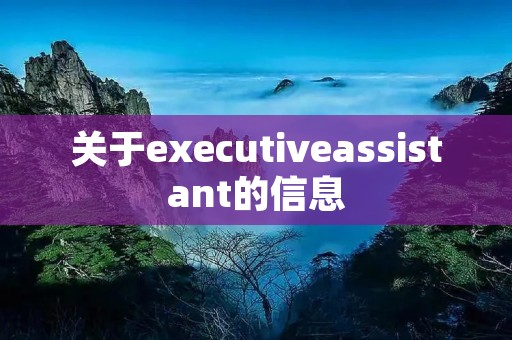 关于executiveassistant的信息