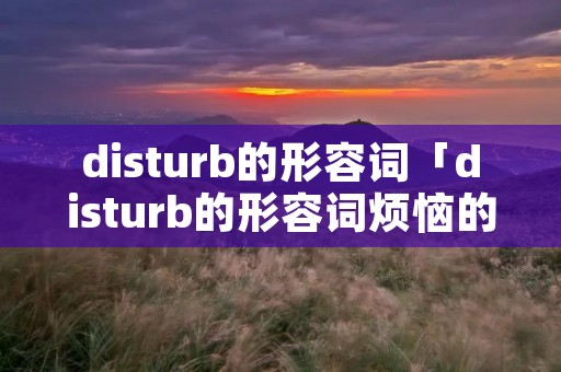 disturb的形容词「disturb的形容词烦恼的」