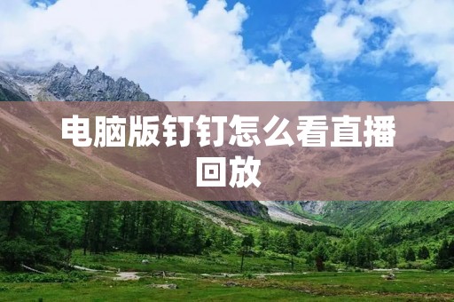 电脑版钉钉怎么看直播回放