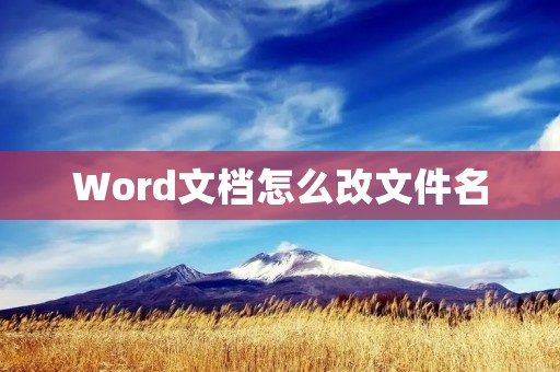 Word文档怎么改文件名