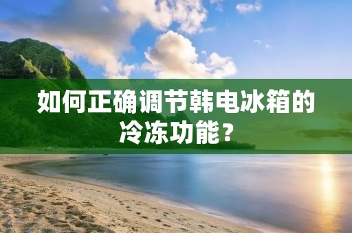 如何正确调节韩电冰箱的冷冻功能? 如何正确调节韩电冰箱的冷冻功能?