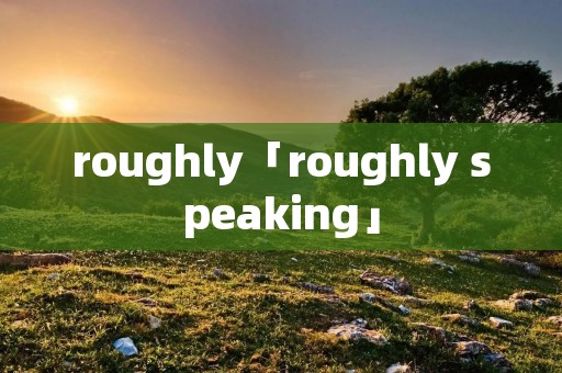 roughly「roughly speaking」