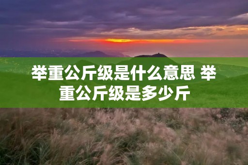 举重公斤级是什么意思 举重公斤级是多少斤 举重公斤级是什么意思 举重公斤级是多少斤