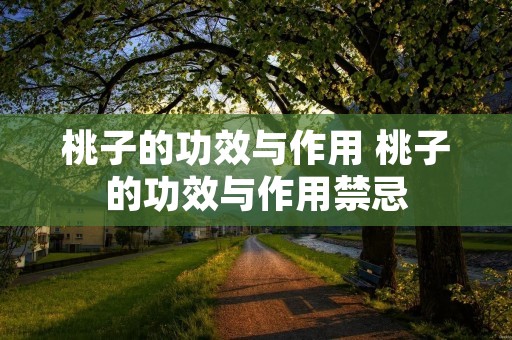 桃子的功效与作用 桃子的功效与作用禁忌