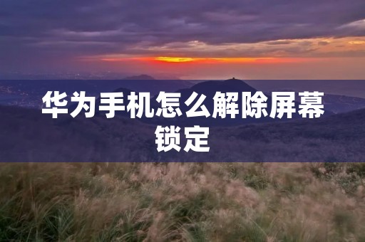 华为手机怎么解除屏幕锁定