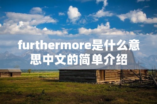 furthermore是什么意思中文的简单介绍