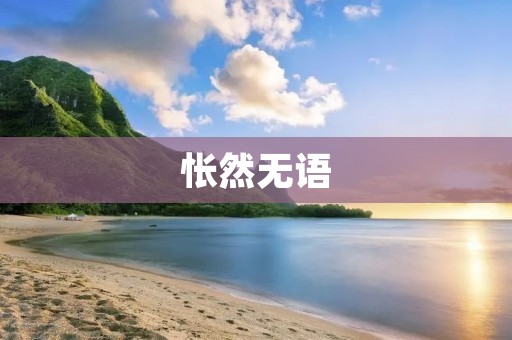 怅然无语:当生活让你无法言说