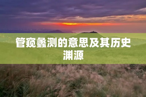 管窥蠡测的意思及其历史渊源