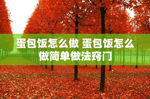 蛋包饭怎么做 蛋包饭怎么做简单做法窍门