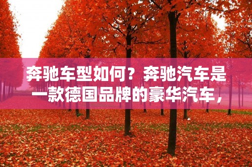奔驰车型如何?奔驰汽车是一款德国品牌的豪华汽车,自问世以来,一直以其高端的品质和精湛的工艺享誉全球。那么,奔驰怎么样呢?下面就为大家详细介绍一下。 奔驰车型如何?奔驰汽车是一款德国品牌的豪华汽车,自问世以来,一直以其高端的品质和精湛的工艺享誉全球。那么,奔驰怎么样呢?下面就为大家详细介绍一下。