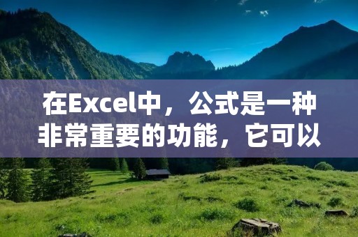 在Excel中,公式是一种非常重要的功能,它可以帮助我们进行各种计算和分析。但是,Excel自带的公式并不能满足我们所有的需求,因此我们需要自定义公式。本文将介绍如何在Excel中自定义公式。
