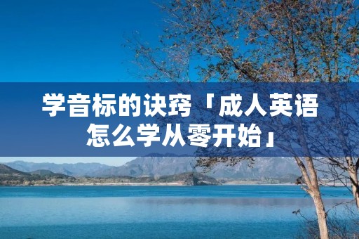 学音标的诀窍「成人英语怎么学从零开始」