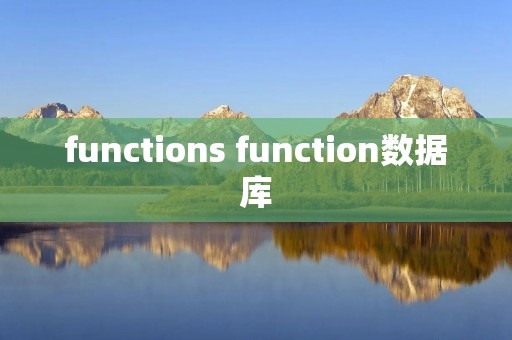 functions function数据库 functions function数据库