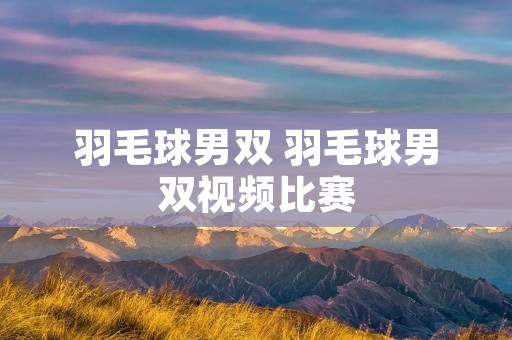 羽毛球男双 羽毛球男双视频比赛