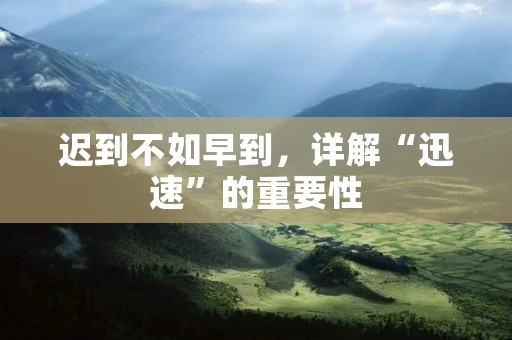 迟到不如早到,详解“迅速”的重要性 迟到不如早到,详解“迅速”的重要性