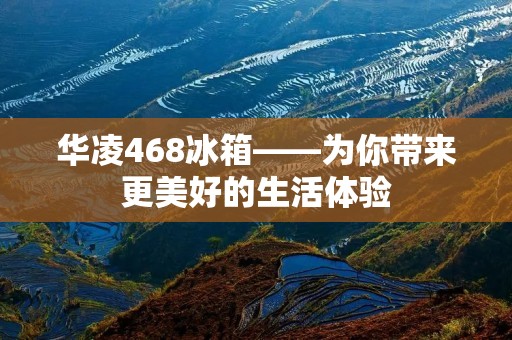 华凌468冰箱——为你带来更美好的生活体验