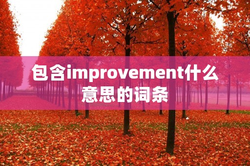 包含improvement什么意思的词条