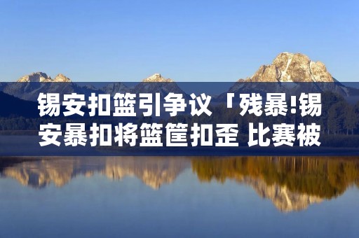 锡安扣篮引争议「残暴!锡安暴扣将篮筐扣歪 比赛被迫中断」