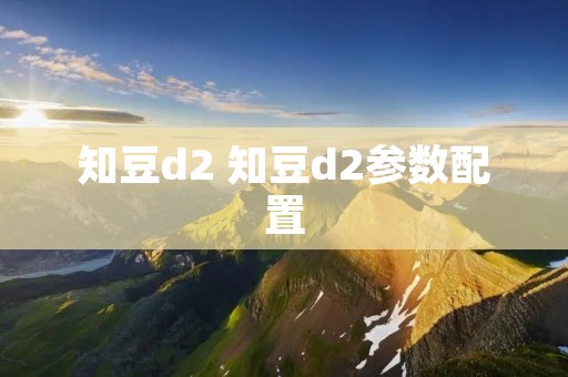 知豆d2 知豆d2参数配置