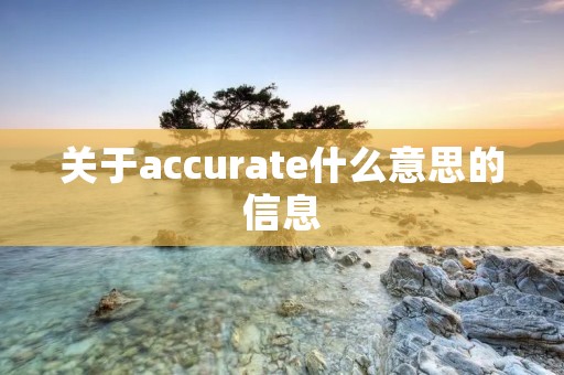 关于accurate什么意思的信息