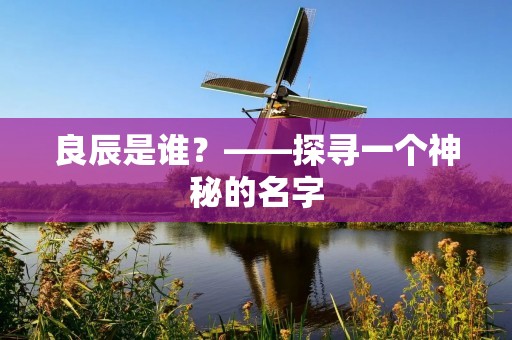 良辰是谁?——探寻一个神秘的名字