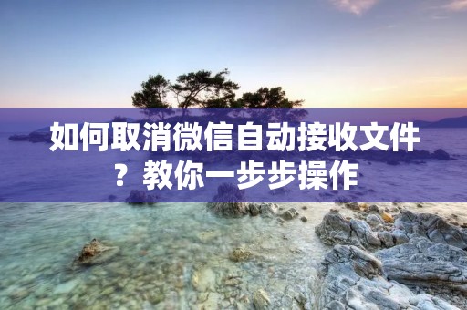 如何取消微信自动接收文件?教你一步步操作