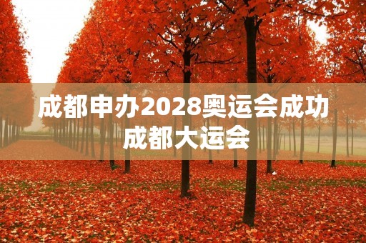 成都申办2028奥运会成功 成都大运会