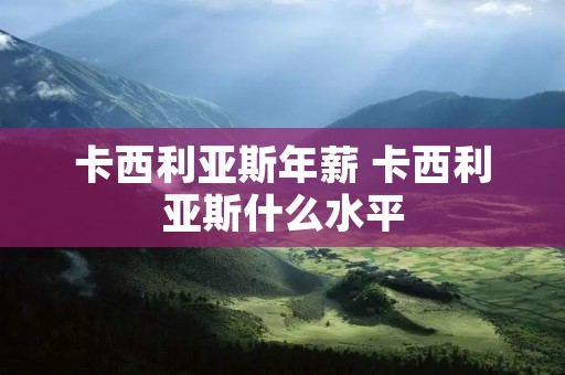卡西利亚斯年薪 卡西利亚斯什么水平