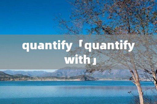 quantify「quantify with」