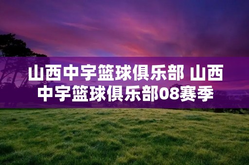 山西中宇篮球俱乐部 山西中宇篮球俱乐部08赛季