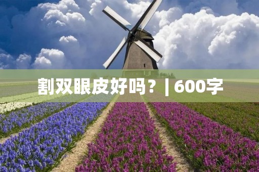 割双眼皮好吗？| 600字