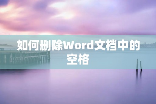 如何删除Word文档中的空格