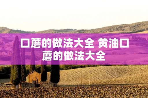 口蘑的做法大全 黄油口蘑的做法大全